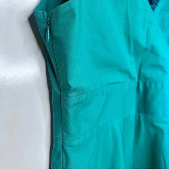 Tex by Max Azria Teal Cotton One Shoulder Ruffle Dress Size Small - Picture 8 of 10
